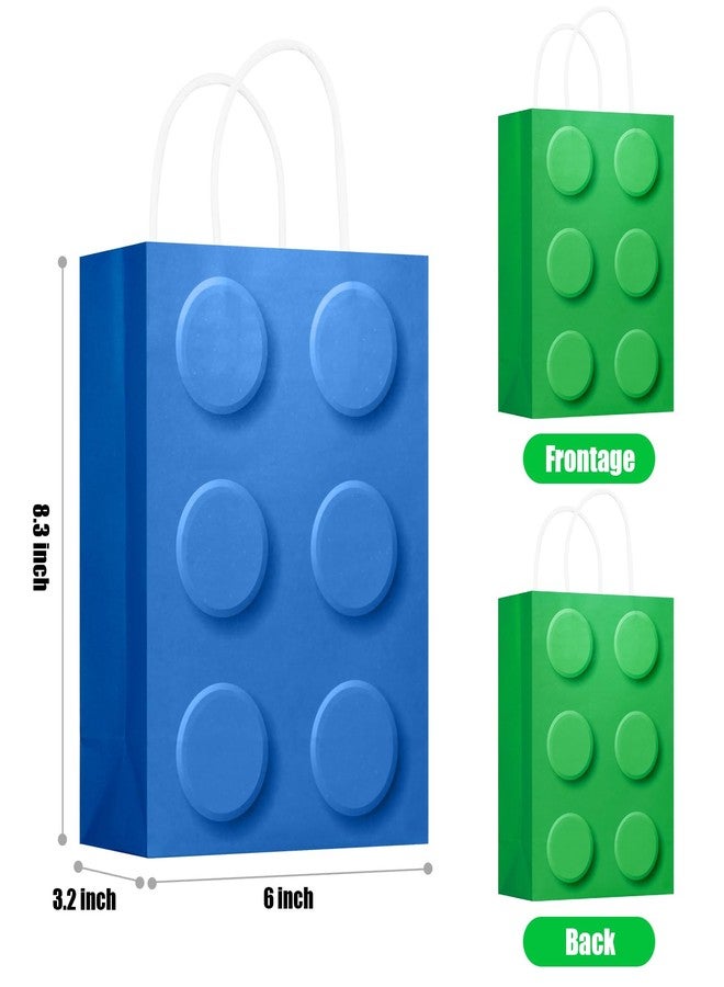YOTNUS 12 Pcs Building Block Party-Favor-Gift-Bags, Small Gift Bags with Handles, for Building Block Birthday Party Shower Decoration Supplies - Image 2